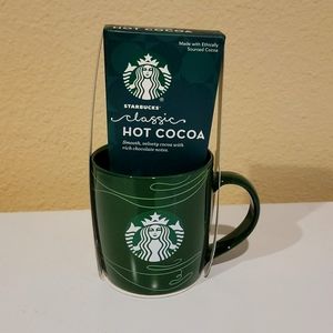 Starbucks mug and hot chocolate